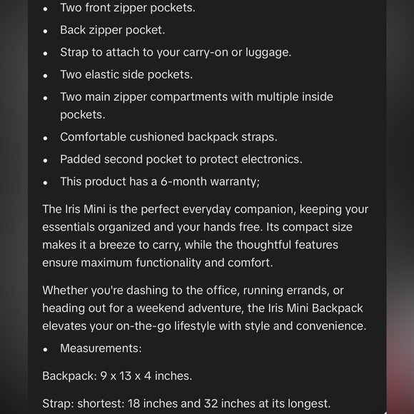 The Iris Mini Backpack - Picture 8 of 9